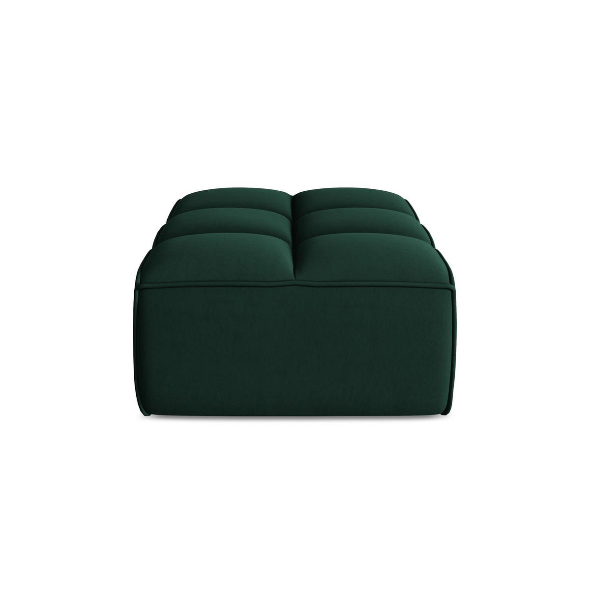 POUF Samt Stoff Grün - Dunkelgrün/Schwarz, Kunststoff/Textil (80/43/93cm) - LaMiaSofa