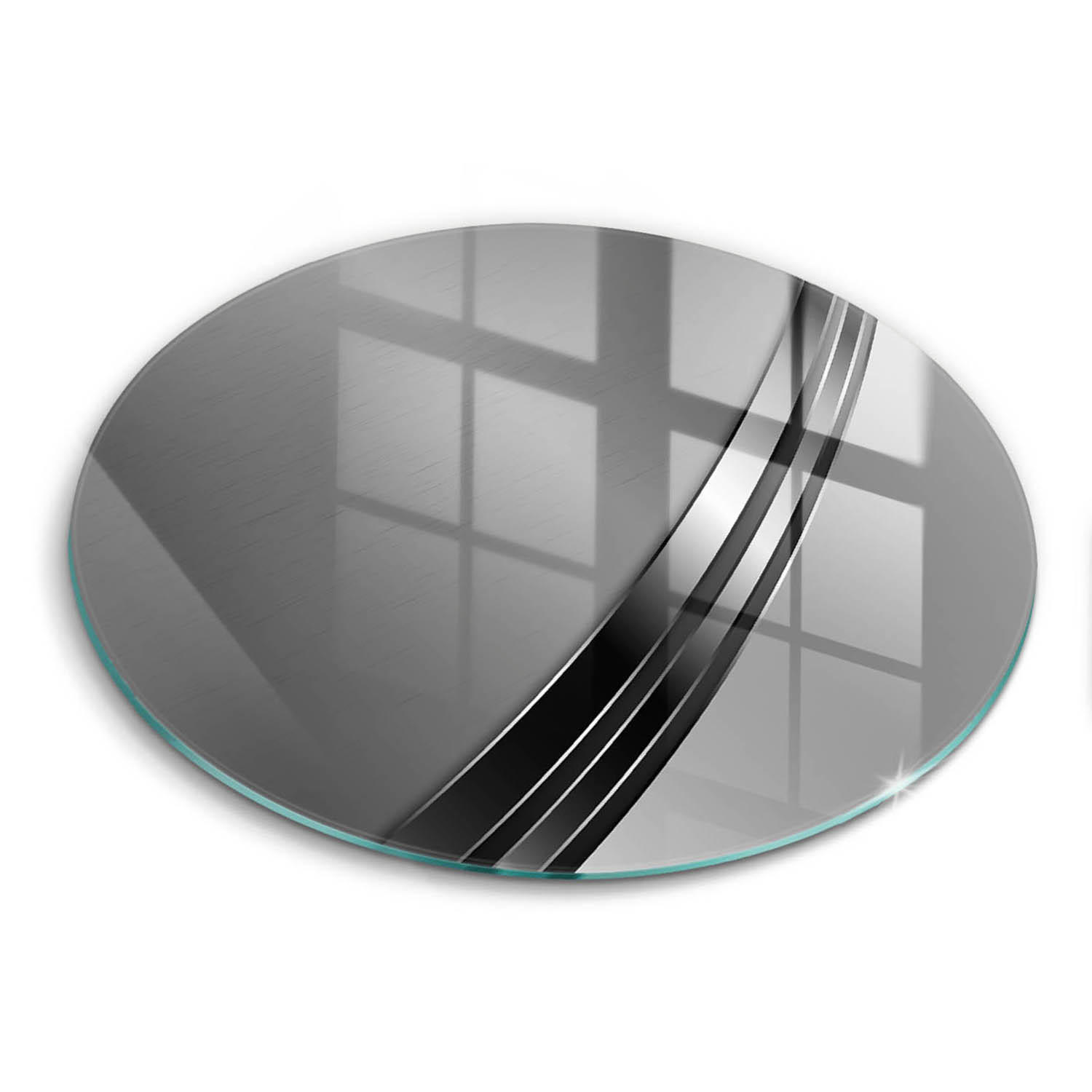 GLASPLATTE Ø 30 cm Metall Abstraktion Struktur - Edelstahlfarben, Glas (30/30cm) - Wallfluent