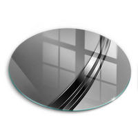 GLASPLATTE Ø 30 cm Metall Abstraktion Struktur - Edelstahlfarben, Glas (30/30cm) - Wallfluent