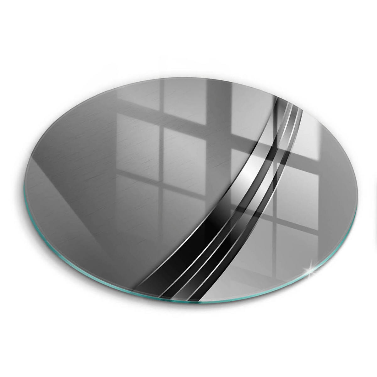 GLASPLATTE Ø 30 cm Metall Abstraktion Struktur - Edelstahlfarben, Glas (30/30cm) - Wallfluent