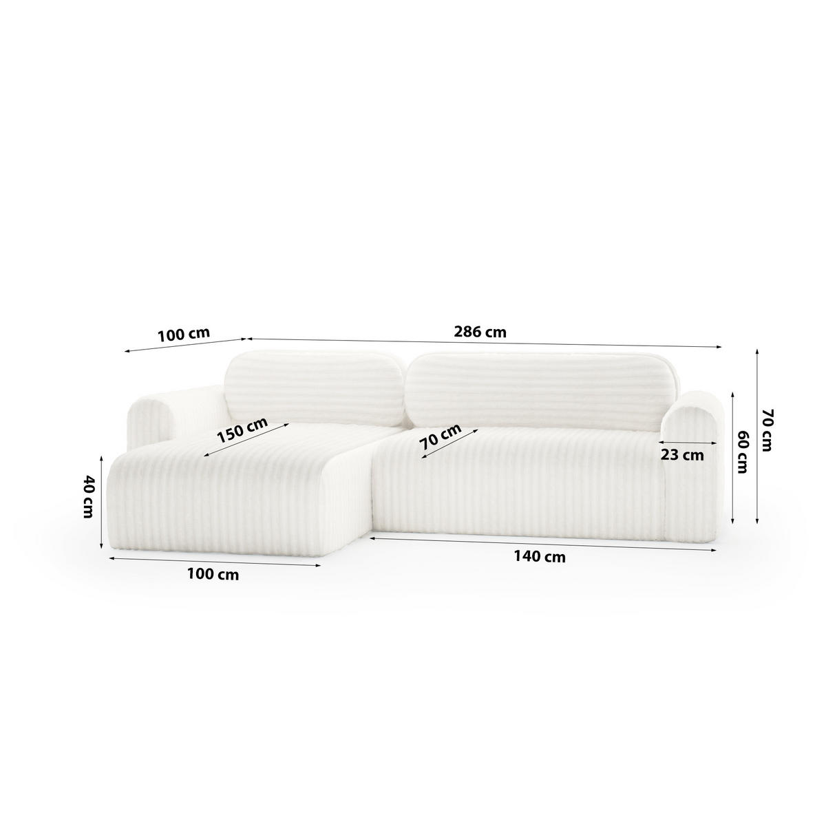 ECKSOFA mit Schlaffunktion Emmen, Hellbeige - Beige, Textil (286/100cm) - Fedve