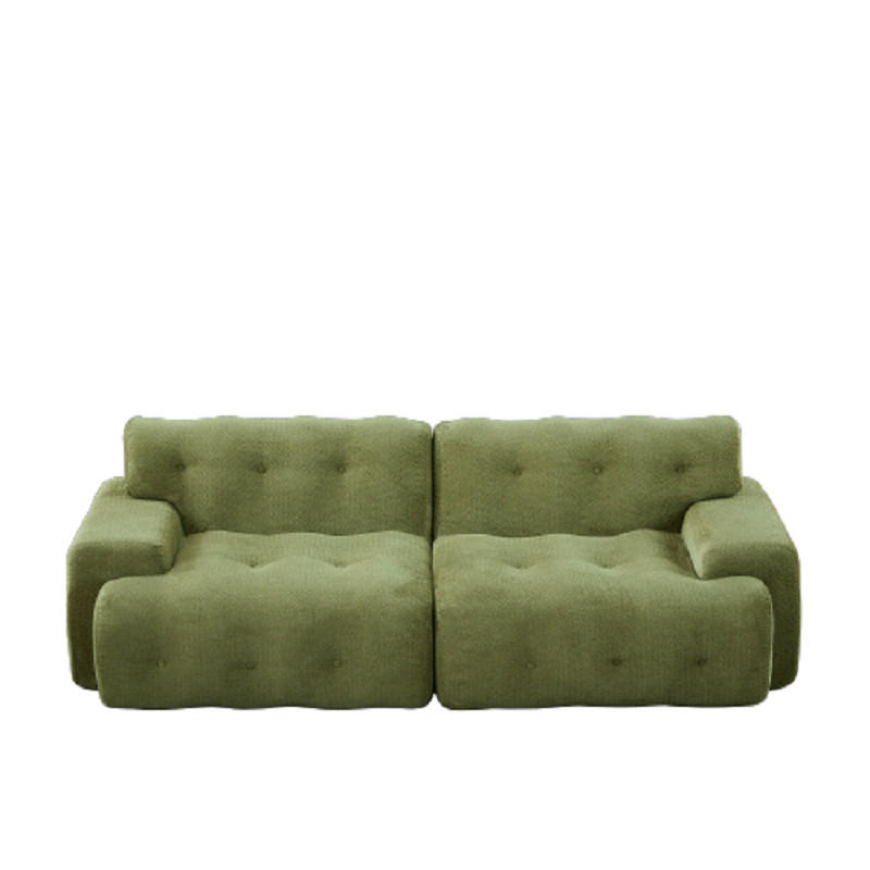 2-SITZER SOFA Chenille Grün montagefrei - Grün, Textil (224/66/104cm) - WISHDOR