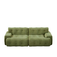 2-SITZER SOFA Chenille Grün montagefrei - Grün, Textil (224/66/104cm) - WISHDOR