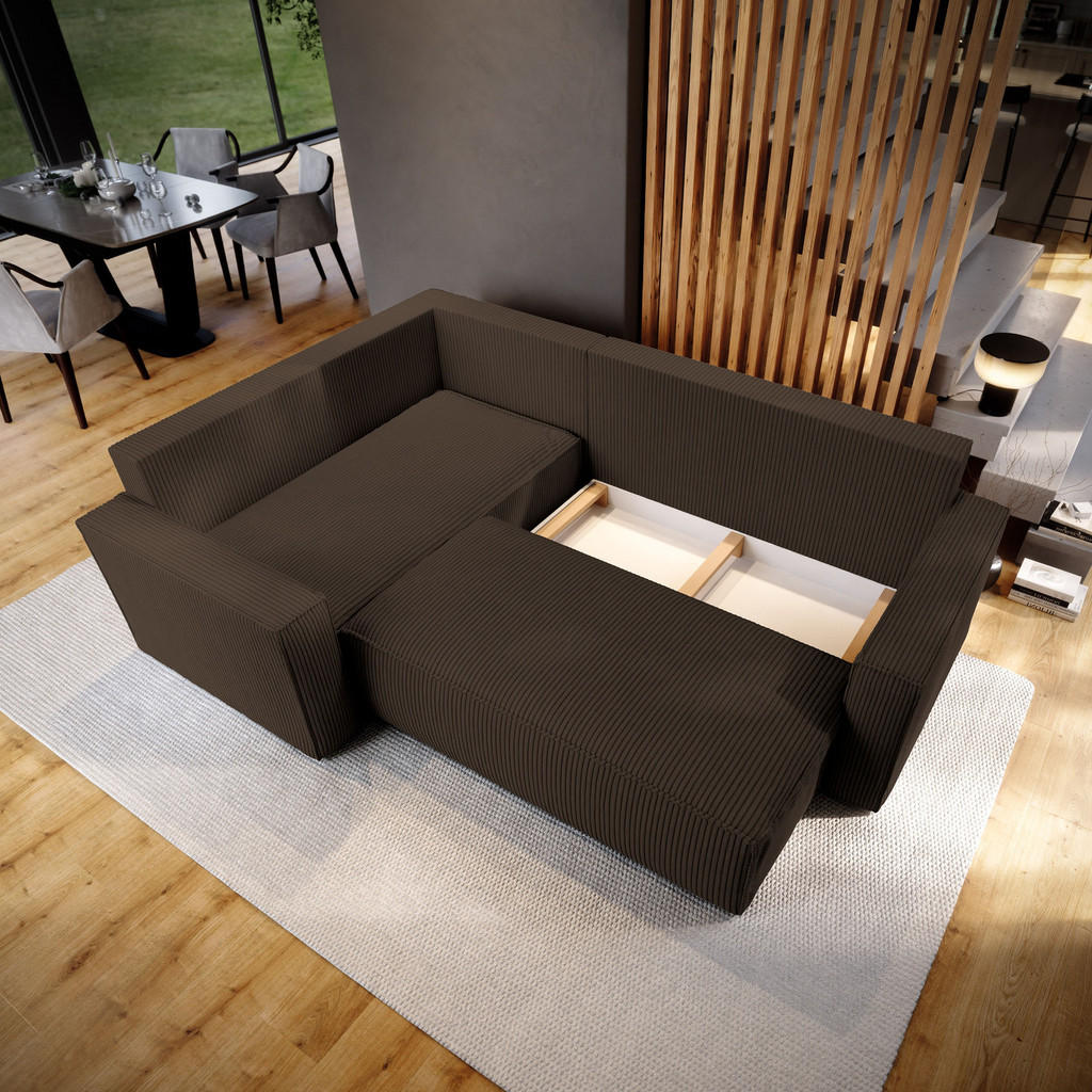 Thumbnail - Masseno Ecksofa, Braun, Holz, 3-Sitzer, L-Form,L-Form, 230x158 cm, Wohnzimmer, Sofas & Couches, Wohnlandschaften, Ecksof...