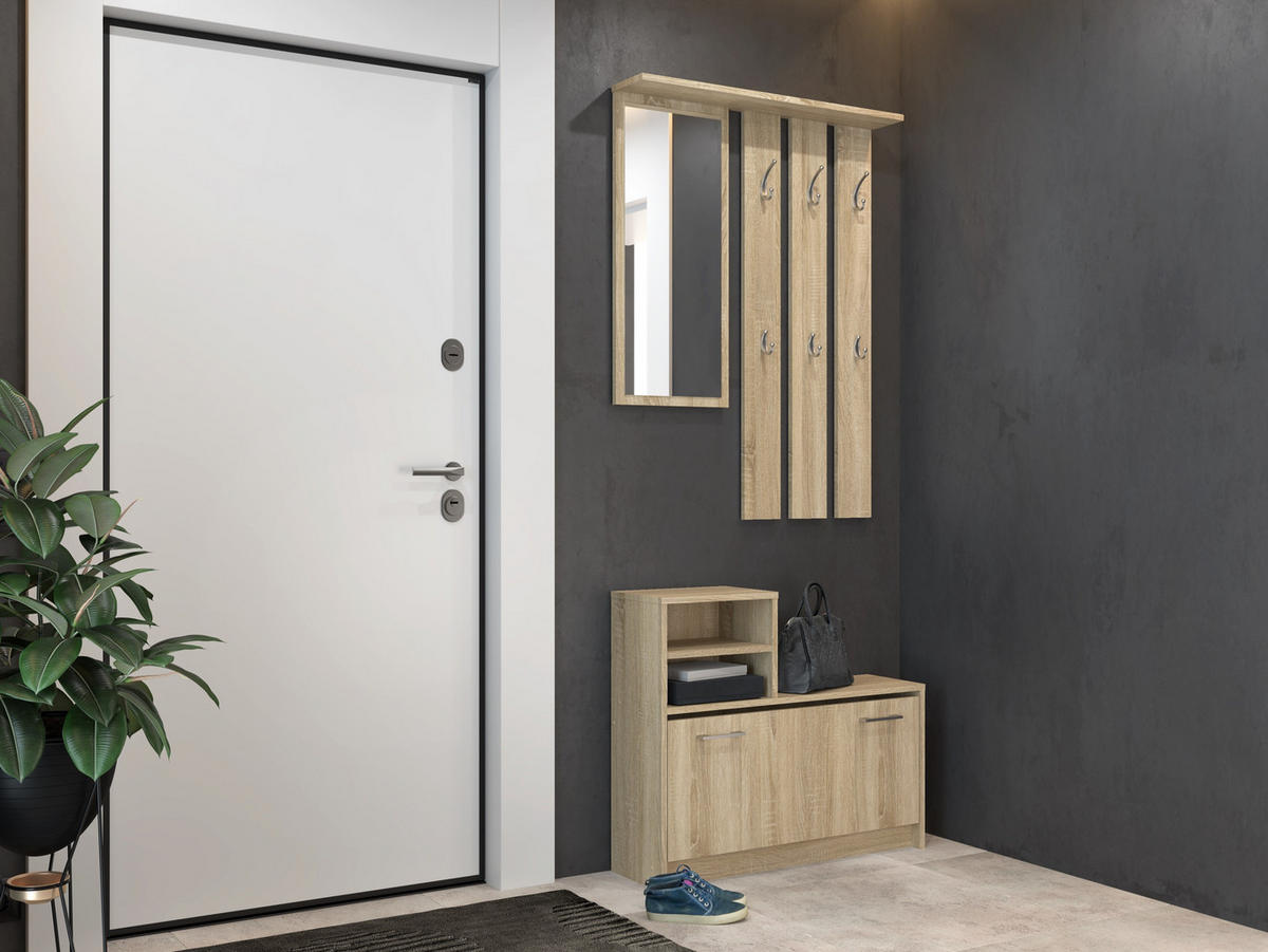 GARDEROBENSET Verena (2-teilig) - Sonoma Eiche, Holzwerkstoff (85/180/24cm) - kommodly