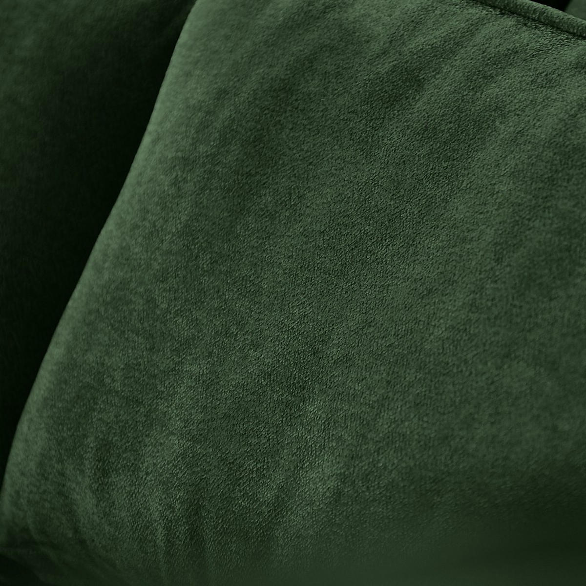 ECKSOFA Pablo ohne Schlaffunktion, mit abgerundeter Ottomane, links, Dunkelgrün, Velourstoff - Dunkelgrün, Textil (319/196cm) - Beautysofa