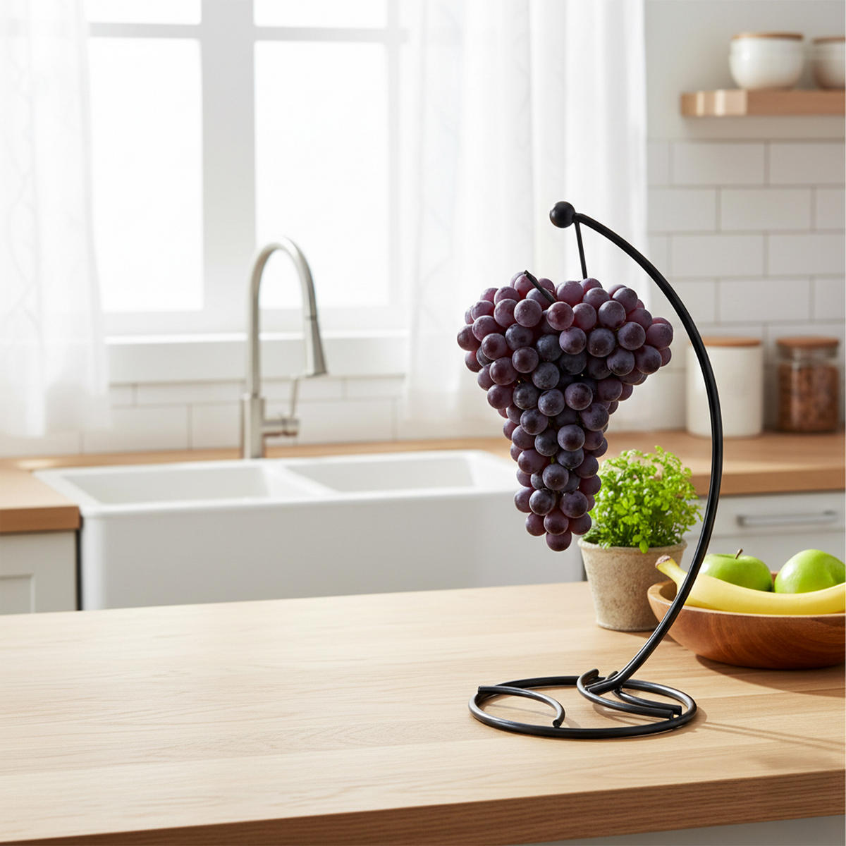 BANANENHALTER - Schwarz, Metall (15/33.5/15cm) - Relaxdays