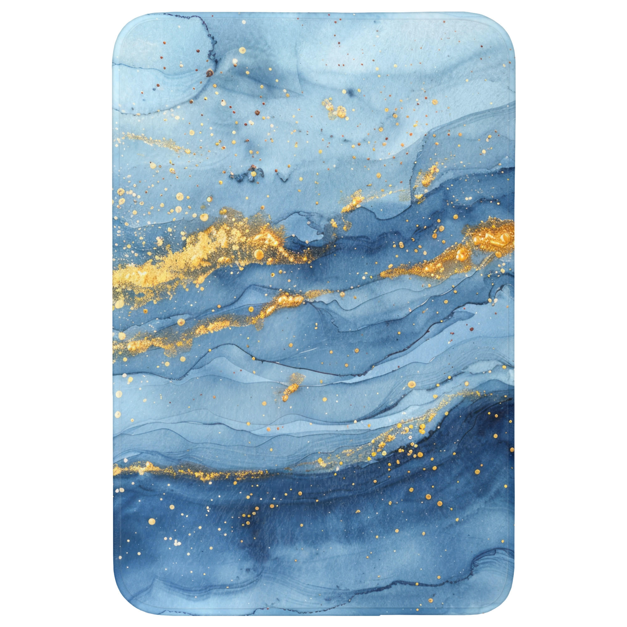 OnlyWow KOUPELNOVÁ PŘEDLOŽKA Akvarel - modrá - umění - zlatá - luxusní - moderní 60x90 cm