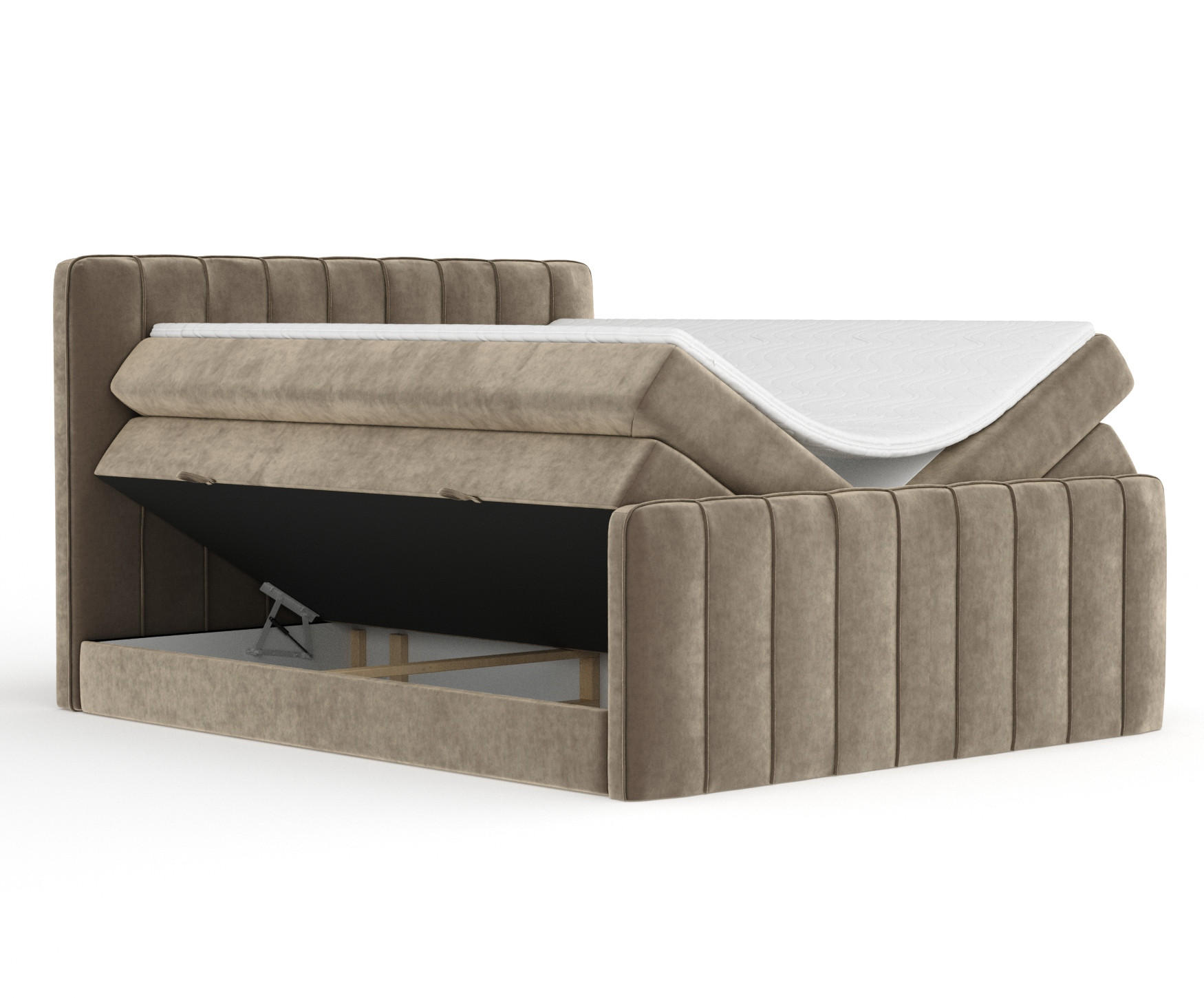 BOXSPRINGBETT Novara Braun 140/200 cm - Schwarz/Braun, Holz/Holzwerkstoff (140/200cm) - Maison de Reve
