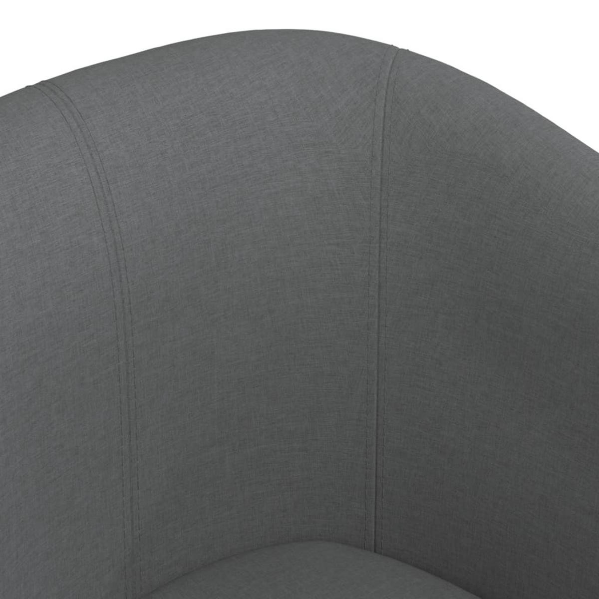 CLUBSESSEL Dunkelgrau Stoff - Dunkelgrau, Kunststoff/Textil (56/68/70cm) - vidaXL