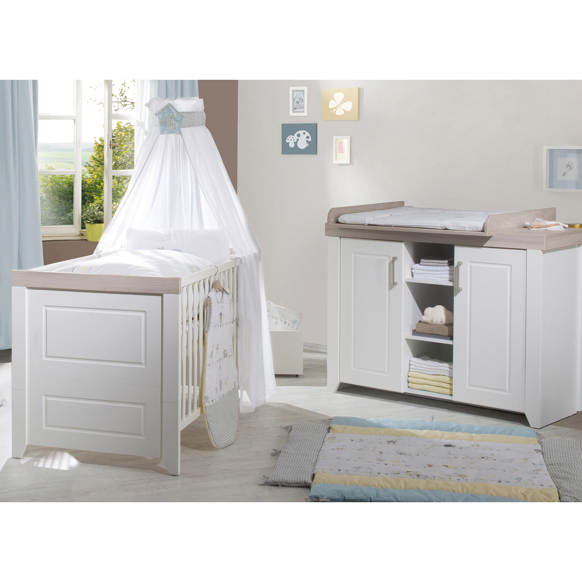 BABYZIMMER-SET Felicia, 2-teilig - Weiß, Holzwerkstoff (76/82/144cm) - Roba