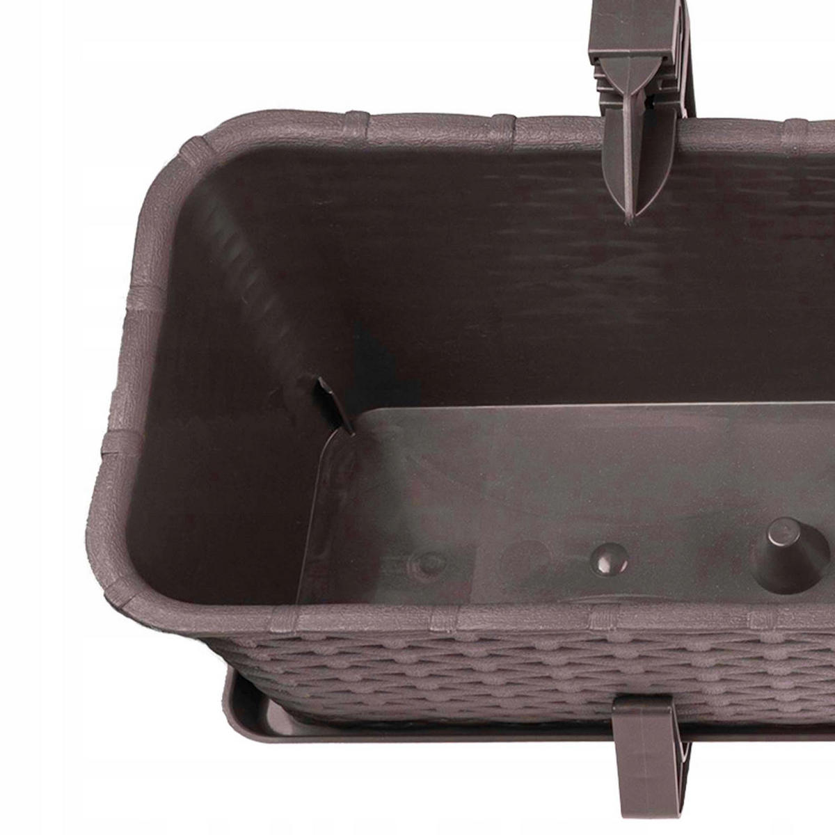 BALKONKASTEN mit Griffen, Braun, 40 cm, 4 Stk. - Braun, Kunststoff (17/40cm) - KADAX