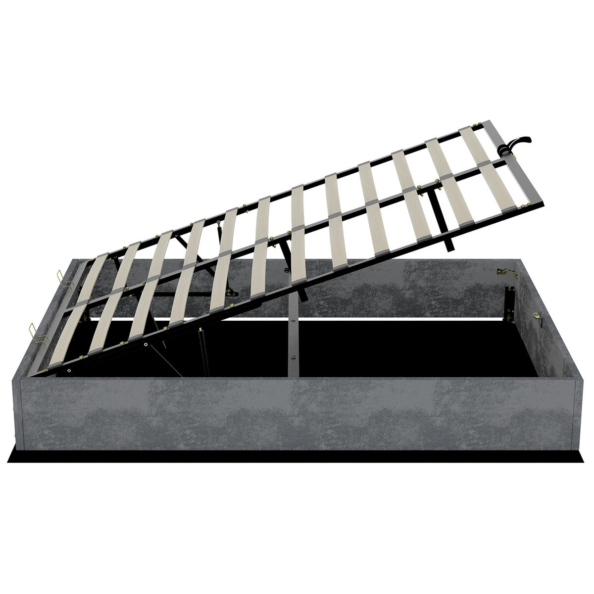 BETTRAHMEN 140x200 cm Stoff Metall Grey - Grau, Metall (140/200cm) - Meubliv