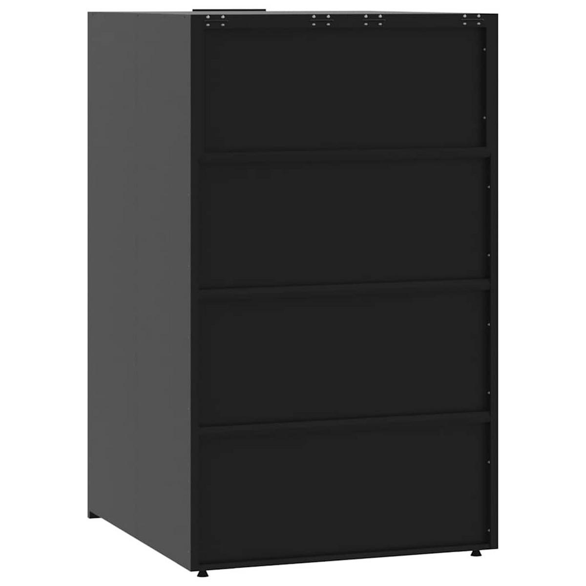 MÜLLTONNENBOX Gorilo für 3 Tonnen Schwarz 207x79x117 cm - Schwarz, Metall (207/117/79cm) - DELUKE