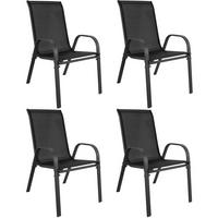 GARTENSTUHL SOREN 4er Set Schwarz - Schwarz, Metall (56/91/69cm) - Mat-Haus