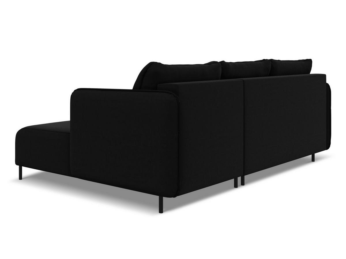 ECKSOFA mit Schlaffunktion Samt Stoff Schwarz - Schwarz, Holz/Textil (236/162cm) - Makamii