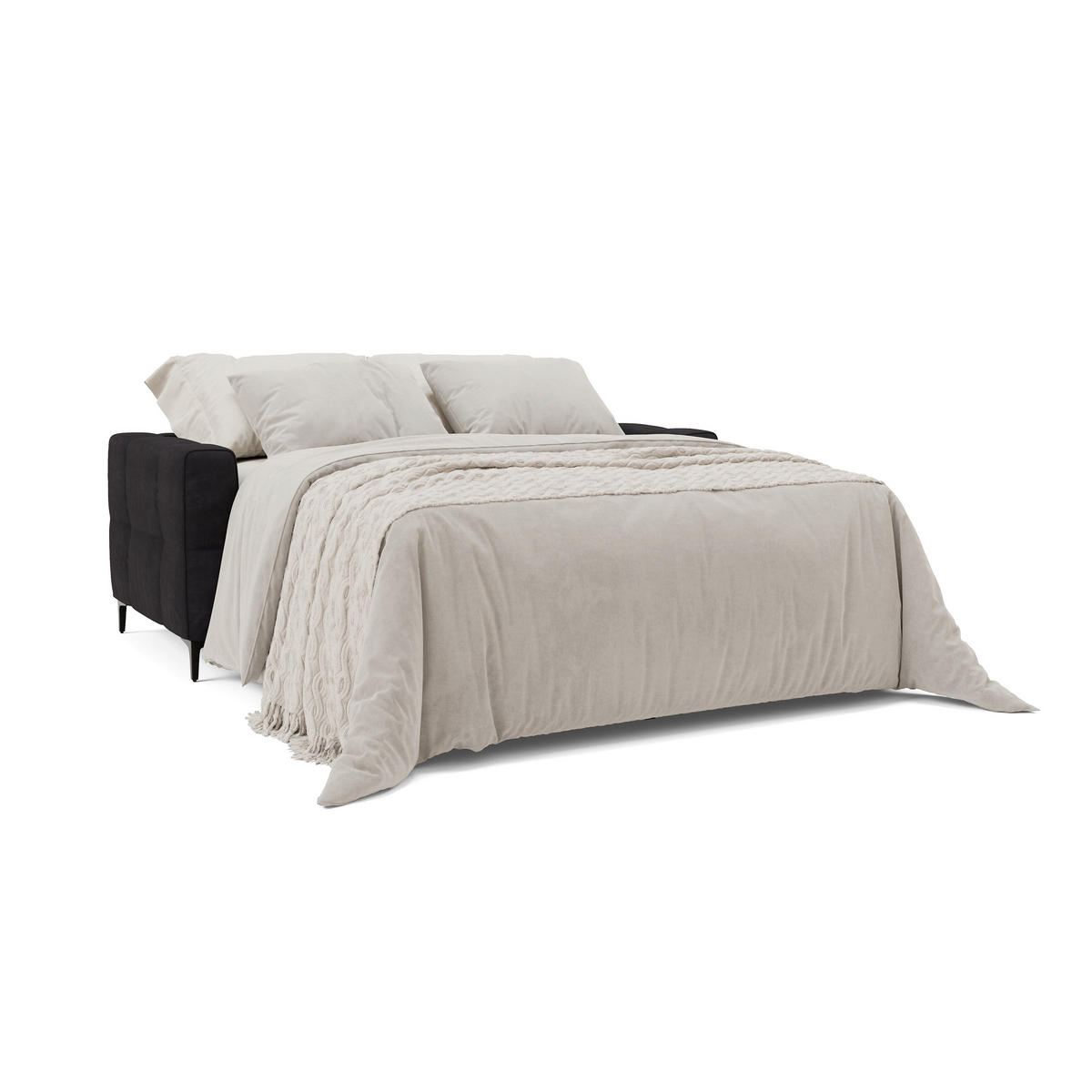 SCHLAFSOFA Gardenia - Schwarz, Metall (218/88/94cm) - Divani.store