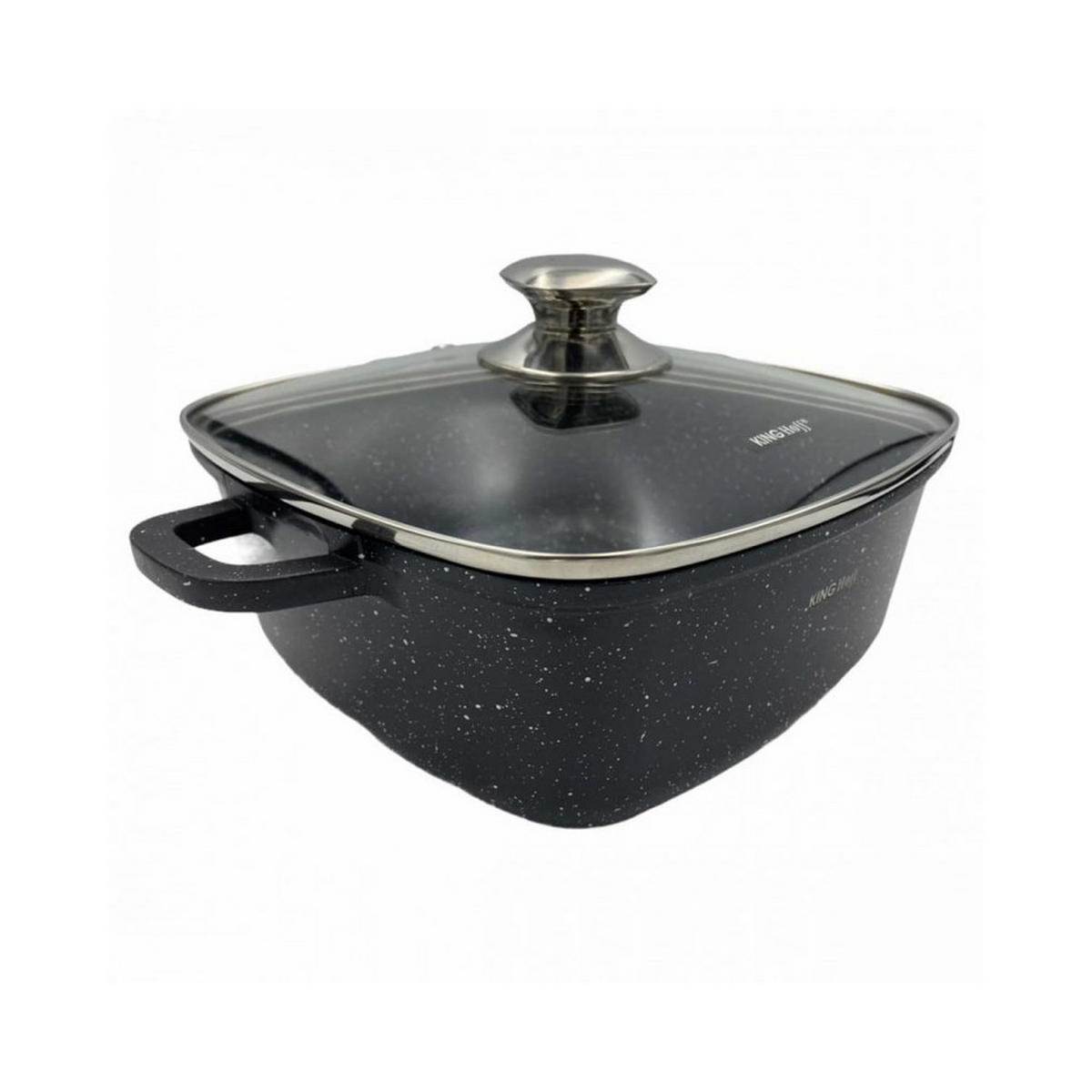 TOPF Schwarz 22/22/9.5 cm KH1602 - Schwarz, Glas (22cm) - Kinghoff 