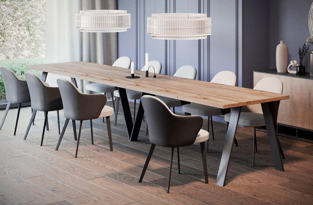 ESSTISCH XXL Lungo ausziehbar 130-405/90/75 cm - Eiche Wotan, Holzwerkstoff (130/90/75cm) - Endo-Moebel
