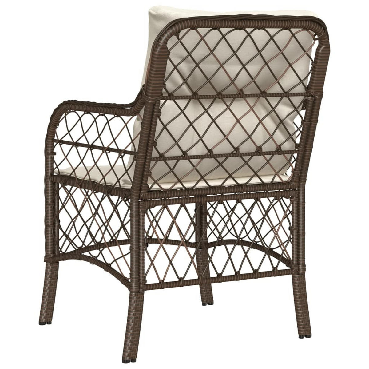 GARTENSTÜHLE Mit Kissen 2er Set Braun Poly Rattan - Braun, Kunststoff (58.5/86/67cm) - vidaXL