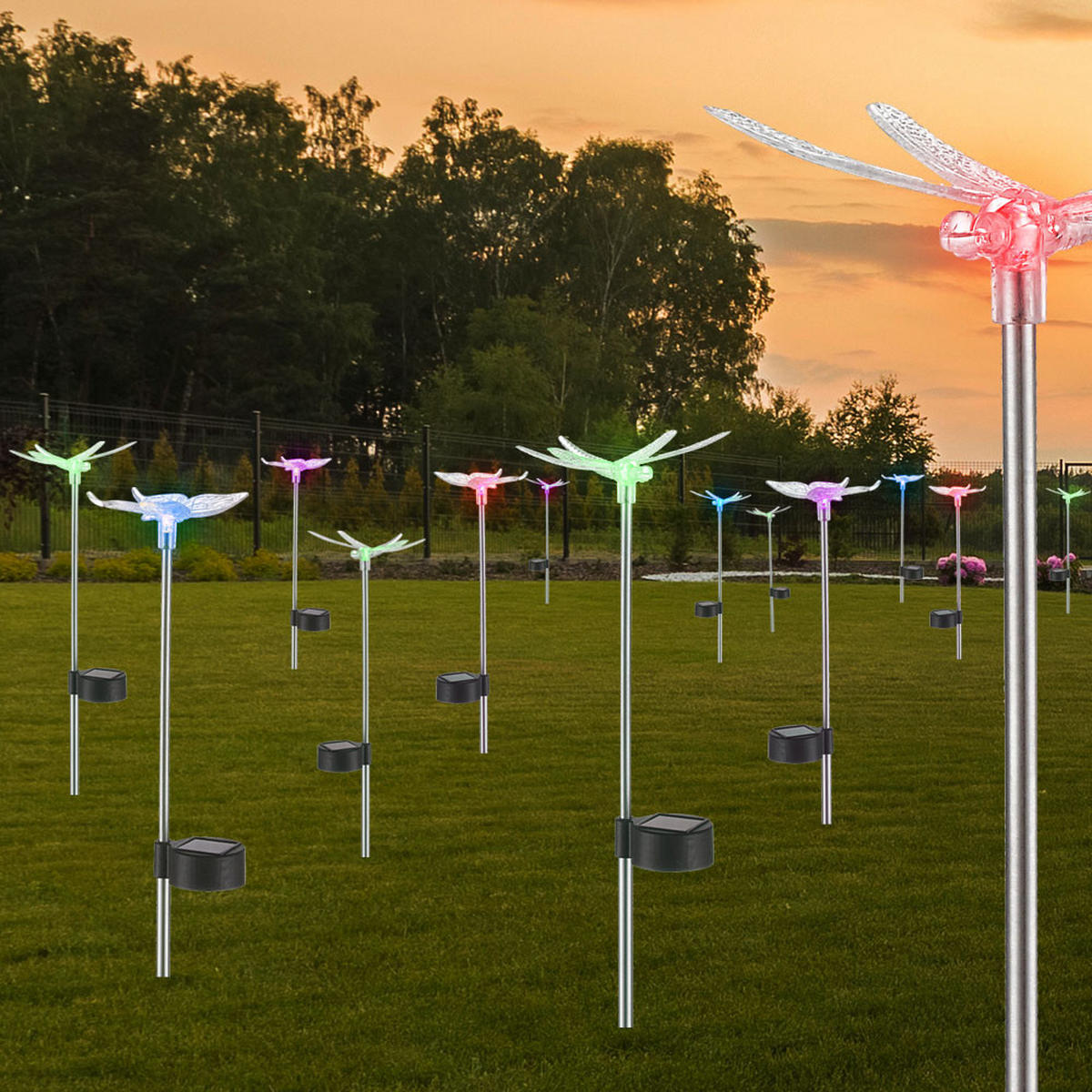 LED AUSSENLEUCHTE Klar Kunststoff 12er Set - Klar, Kunststoff (6/7/42cm) - Globo Lighting