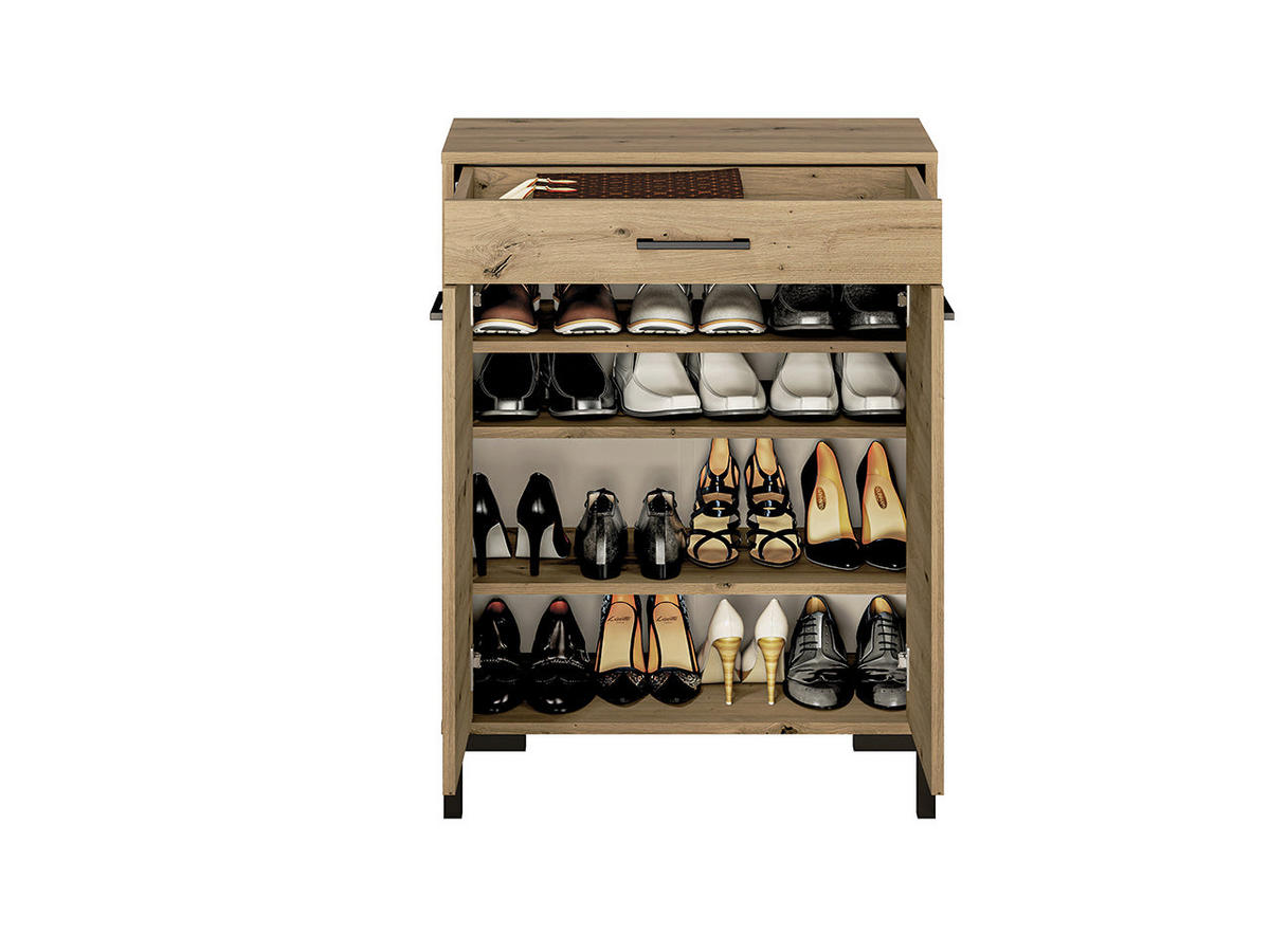 SCHUHSCHRANK – 70 cm – Nevio – Eichefarben - Eichefarben, Holzwerkstoff (70/94/34cm) - hi-markt