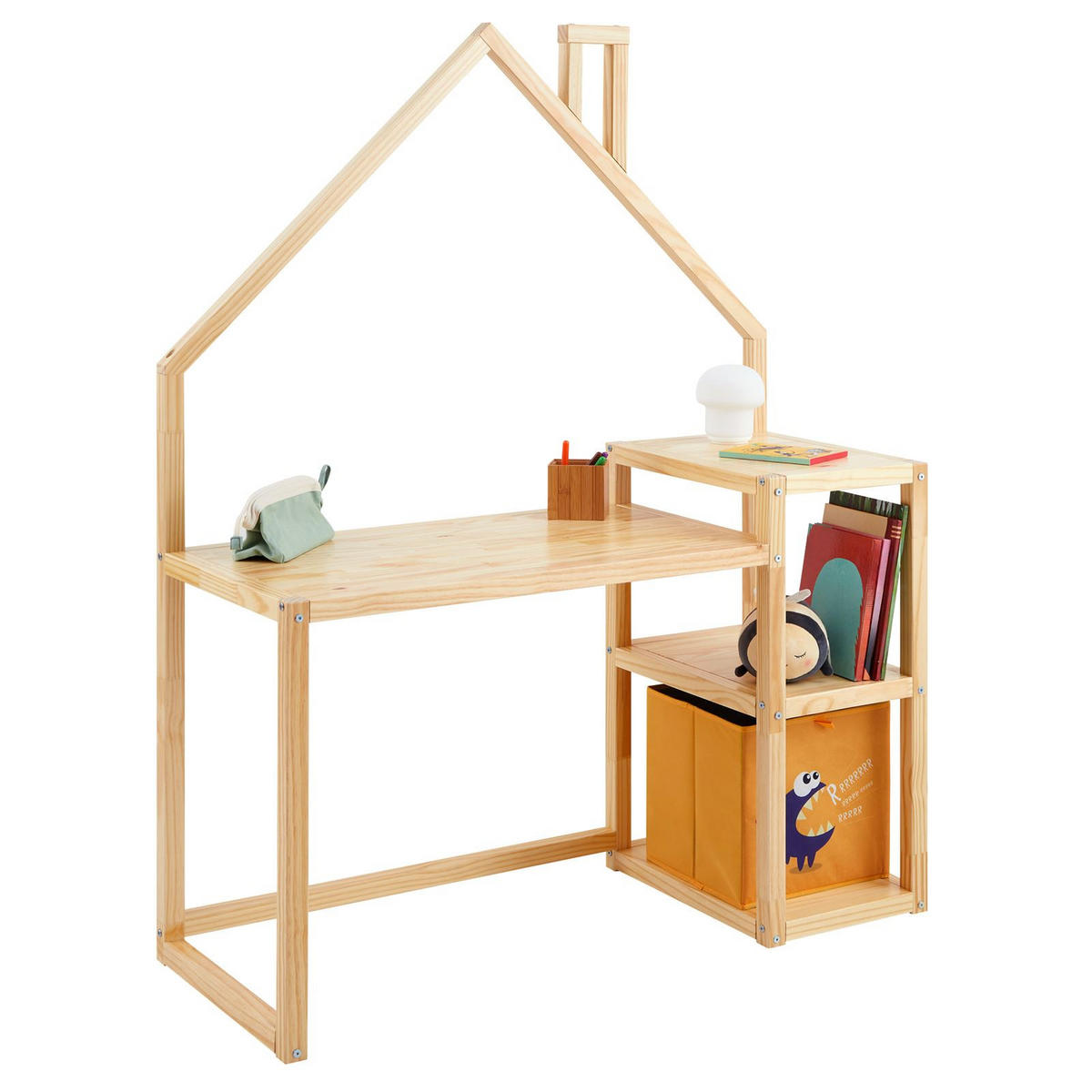 KINDERSCHREIBTISCH NIVIA - Naturfarben, Holz (120/162/50cm) - IDIMEX