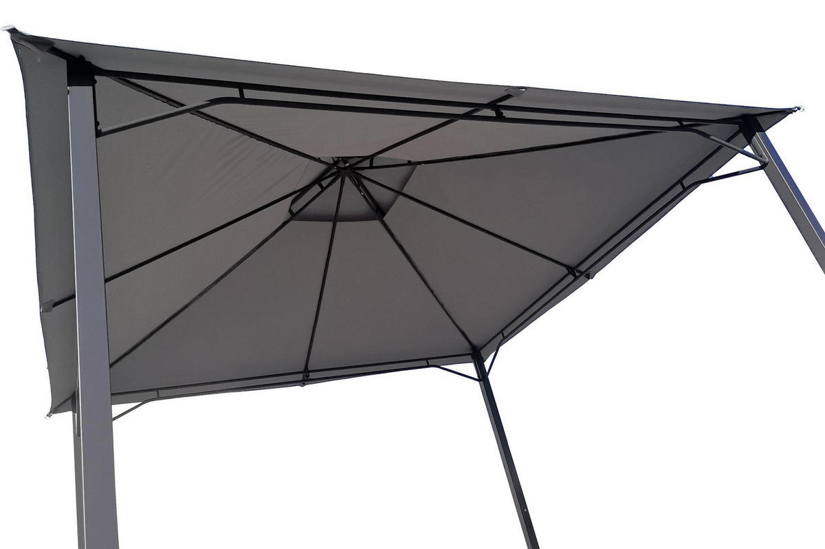 GARTENPAVILLON Sao Hellgrau 3m x 3m - Grau, Metall (300/278/300cm) - Cazeboo