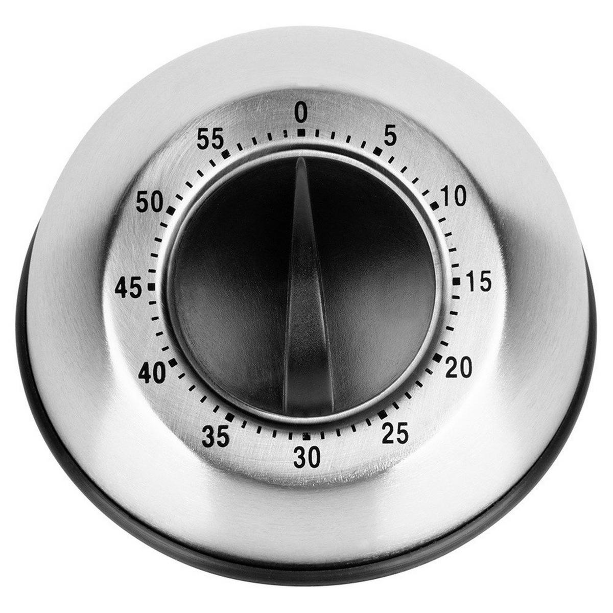 KÜCHENTIMER Silber Schwarz - Silberfarben, Metall (9.5/5/9.5cm) - Orion 