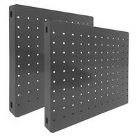 DOPPELPACK 2x Memoboard aus Stahl gelocht | HxBxT 30x30x3,5cm | Grau | Lochblech Wandtafel Trägersystem - Grau, Metall (30/30/3.5cm) - PROREGAL