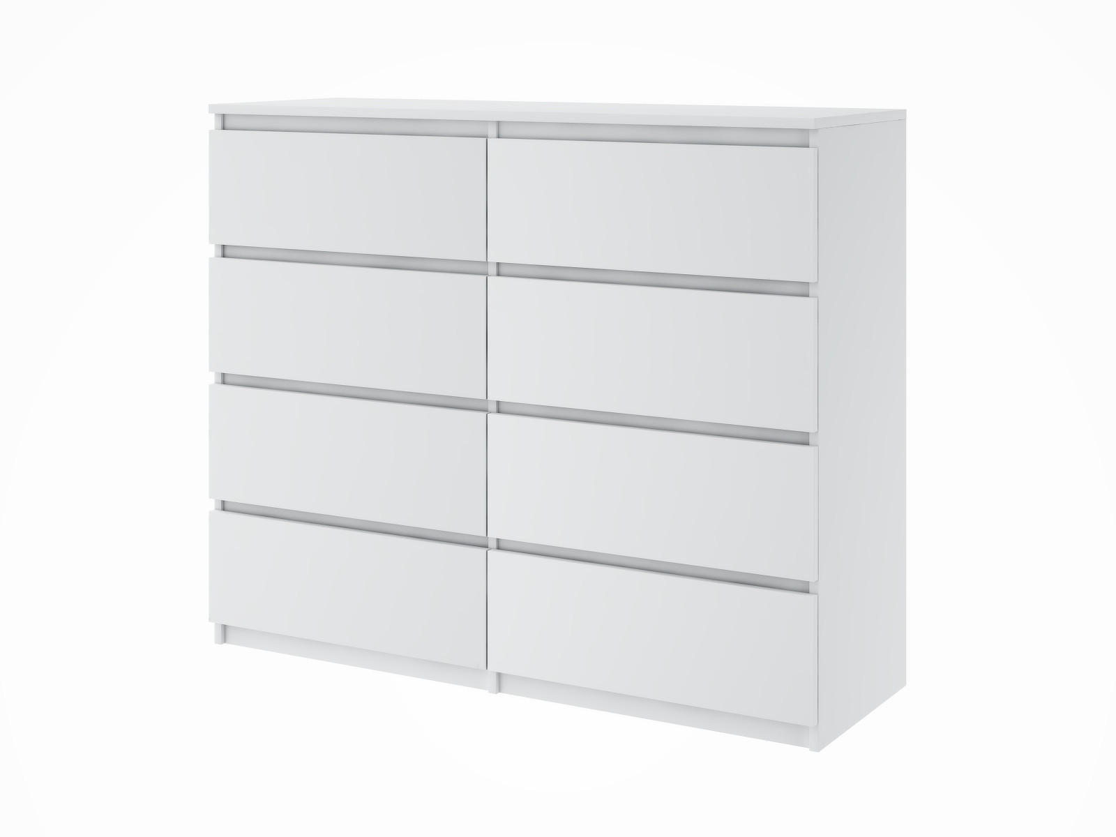 KOMMODE mit 8 Schubladen 120 weiß - Weinrot, Holzwerkstoff (120/76/35cm) - EMIX24
