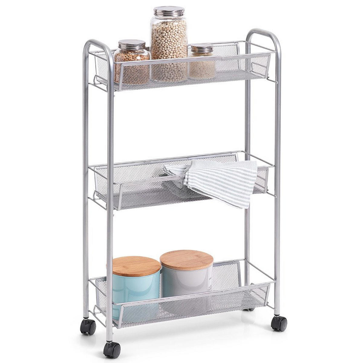 ORGANIZER für Küche oder Bad Silbern 17/44/70,5 cm - Silberfarben, Metall (44/70.5/17cm) - ZELLER