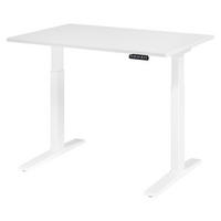 SCHREIBTISCH elektrisch XMKA 80/120/74 cm in Weiß/Weiß - Weiß, Holzwerkstoff (80/120/74cm) - bümö