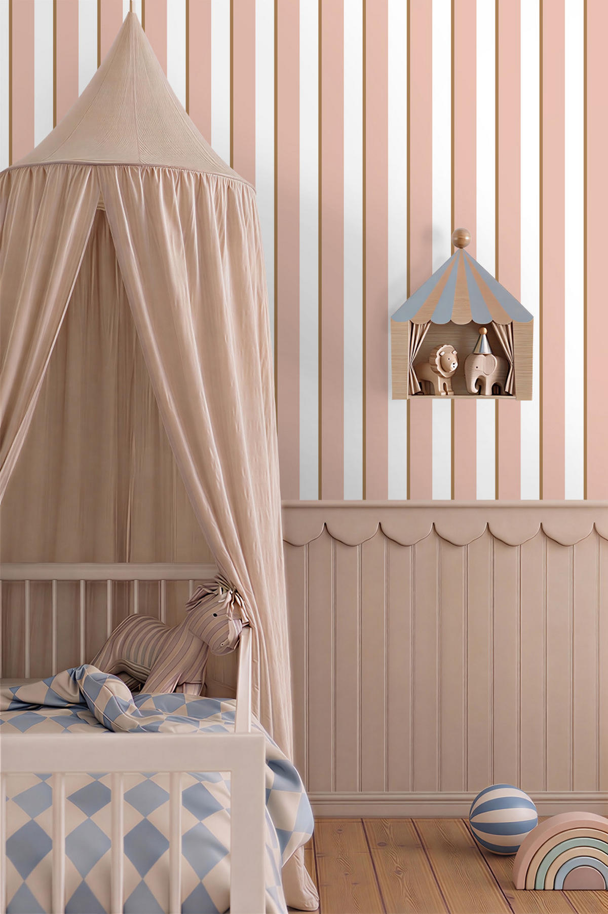 TAPETE Streifen 50 x 900 cm - Pink, Papier (50/900cm) - ESTAhome