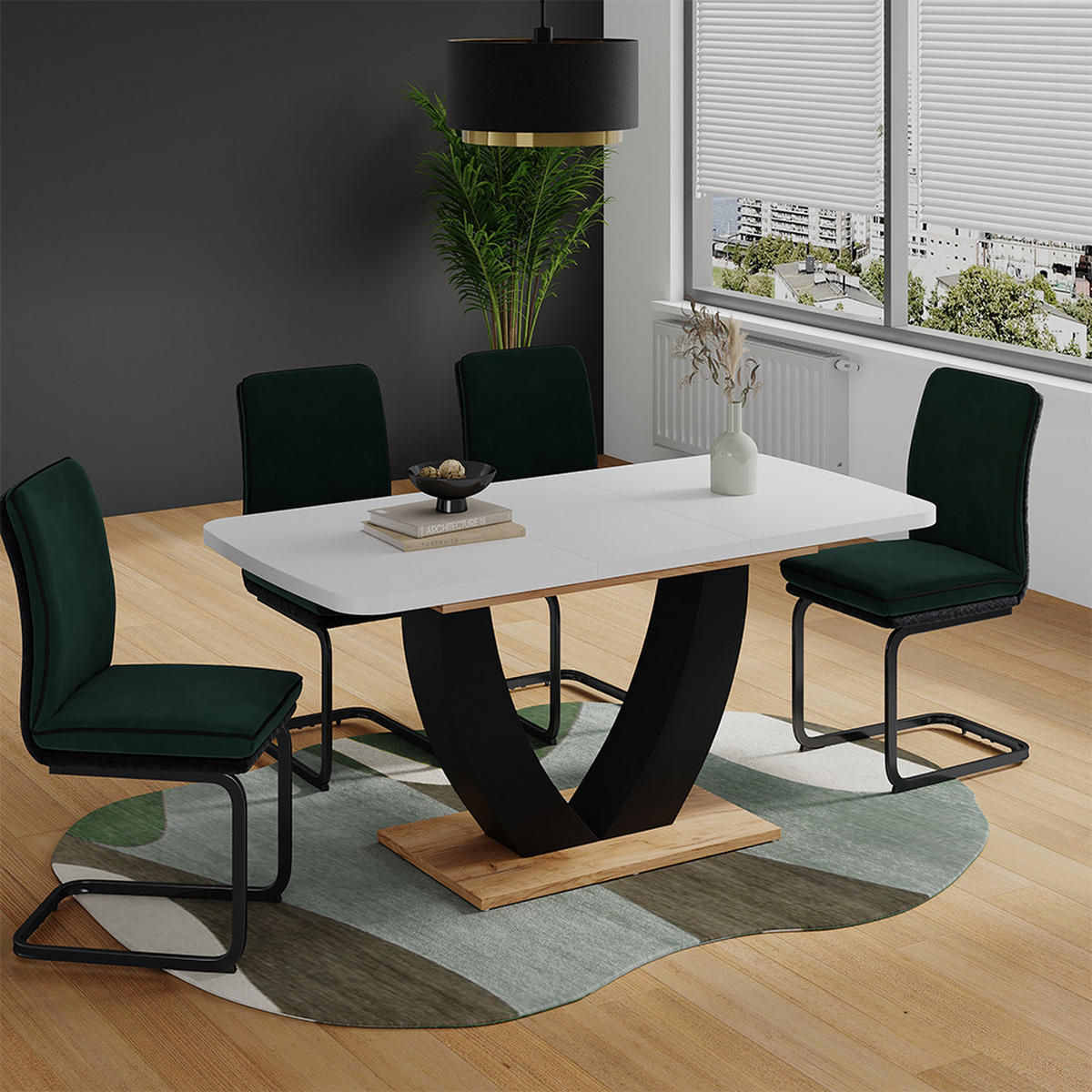 JÍDELNÍ STŮL Fenaro Bílý/zlatý dub - bílá/medově dubová, kompozitní dřevo (80/120/77.4cm) - Vicco