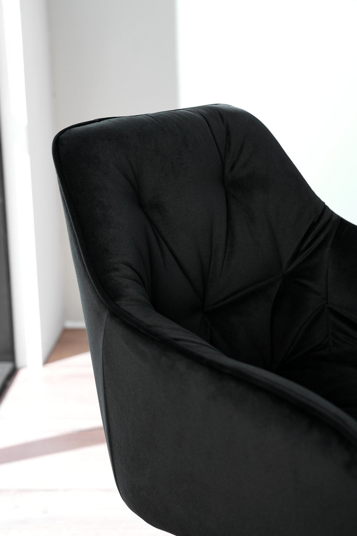 ARMLEHNENSTUHL - Eisen - Schwarz, Textil/Metall (60/84/56cm) - home24