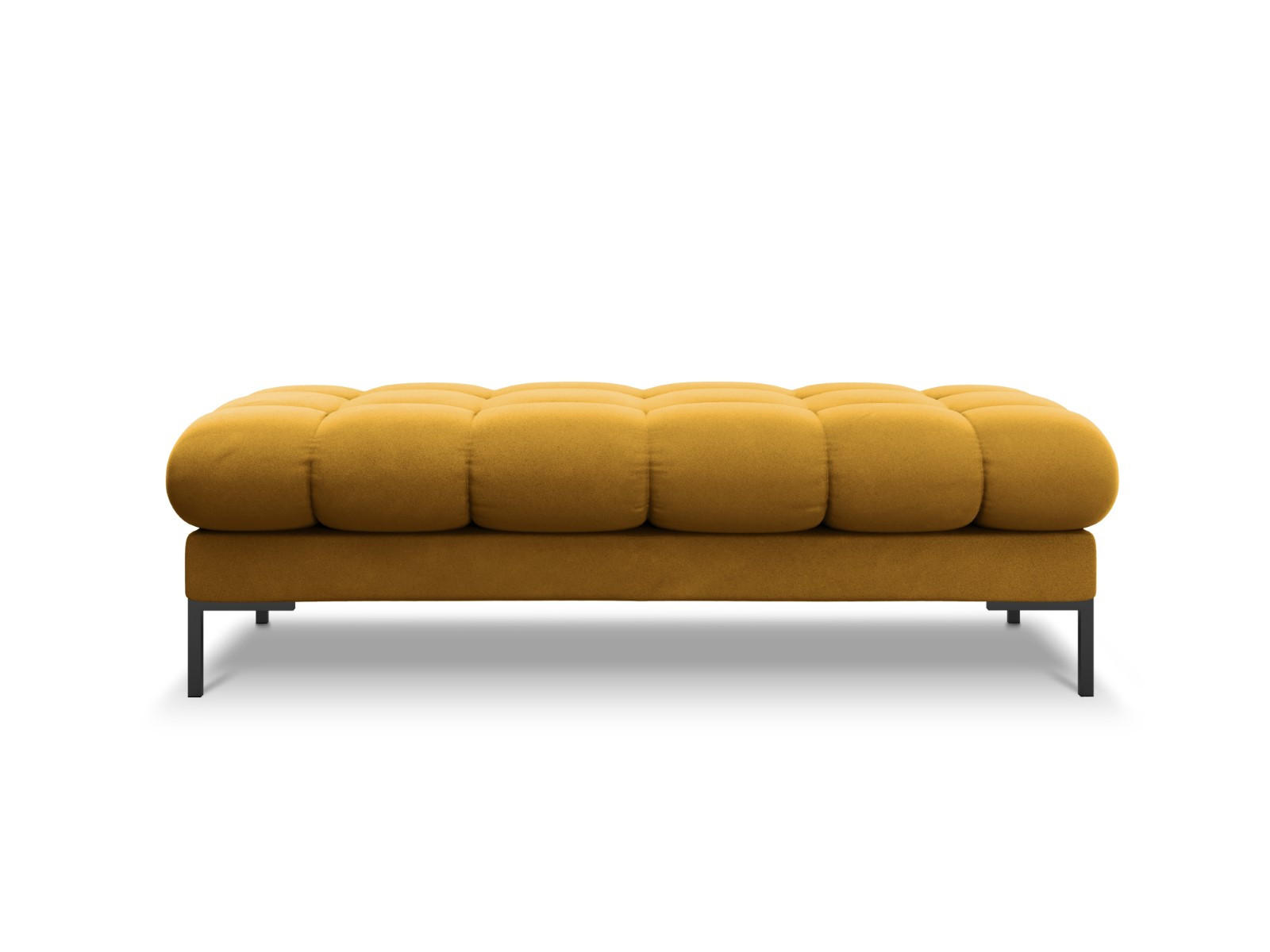 BANK Mamaia aus Samt gelb 2 Sitzplätze - Gelb, Textil (133/41/62cm) - Micadoni
