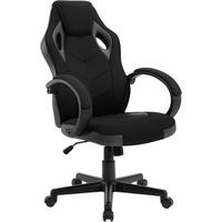 GAMINGSTUHL mit Kopfkissen, Mesh-Gewebe, Grau + Schwarz - Schwarz/Grau, Textil/Metall (62/104/72.5cm) - Woltu