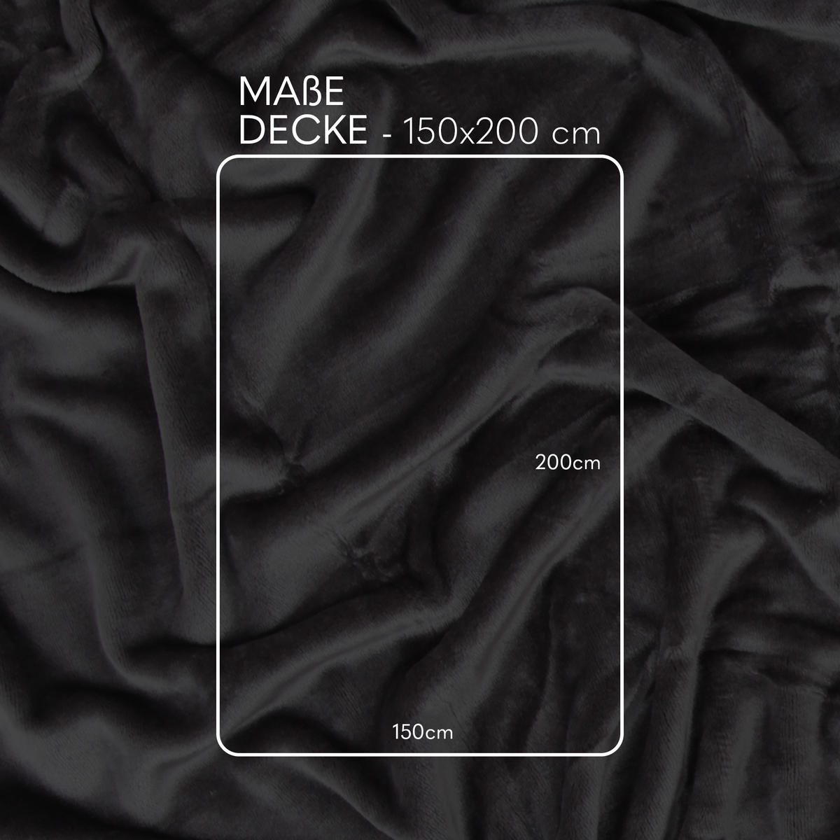 KUSCHELDECKE mit Cashmere Touch 150x200 cm Anthrazit - Anthrazit, Textil (150/200cm)