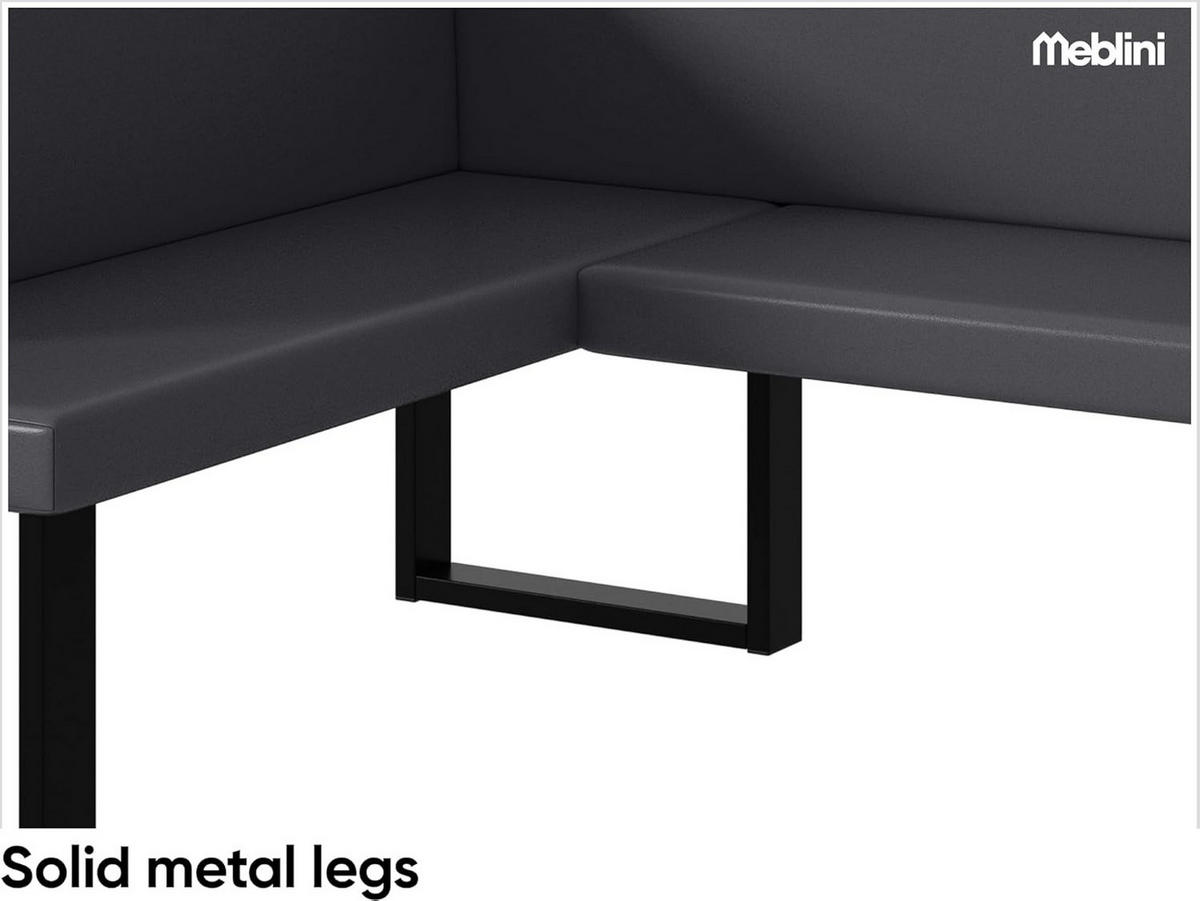 ECKBANK TONI_U - Grau, Leder (128/168cm) - Meblini