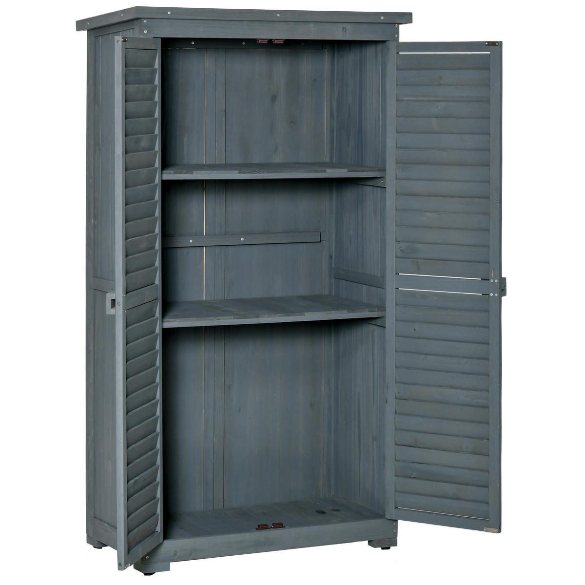 GARTENSCHRANK DE-09230 Grau - Grau, Holz (46.5/160/87cm) - ComfortXL