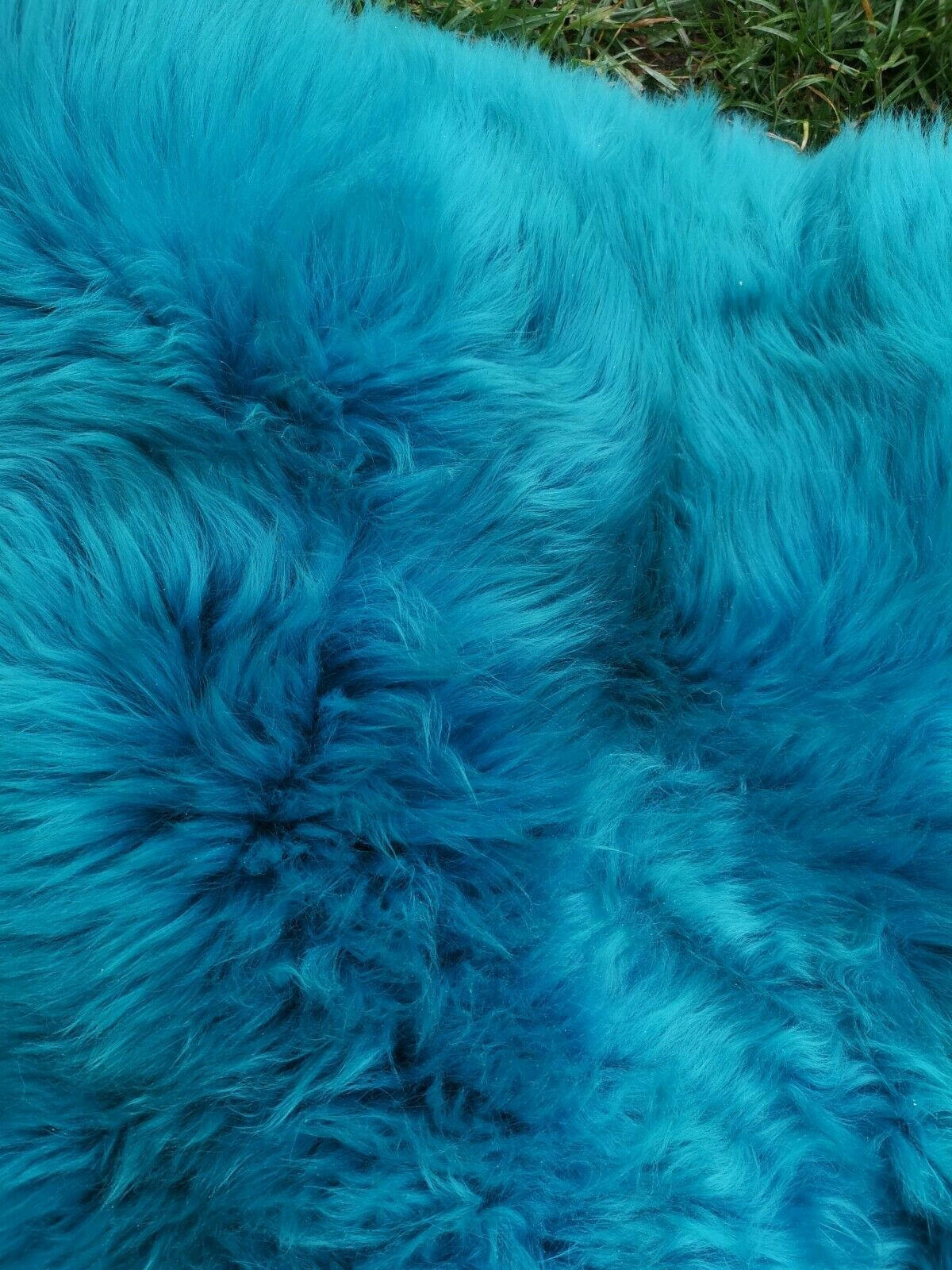 FELL Öko Lammfell Schaffell Aquamarin Blau ca. 135 cm - Blau, Fell (80/135cm) - Provellus