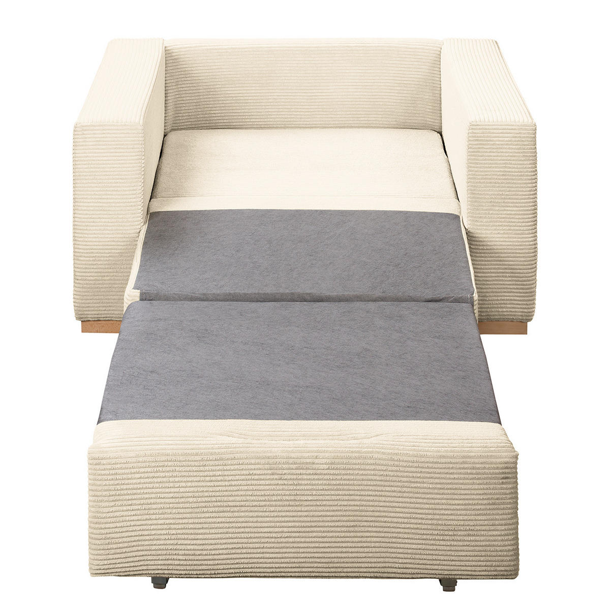 SCHLAFSESSEL - Beige/Buchefarben, Buchenholz/Textil (110/90/90cm) - home24