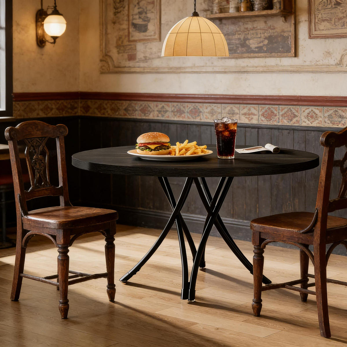 ESSTISCH Schwarz 120/120/75 cm - Schwarz, Holz (120/120/75cm) - PANGIVO