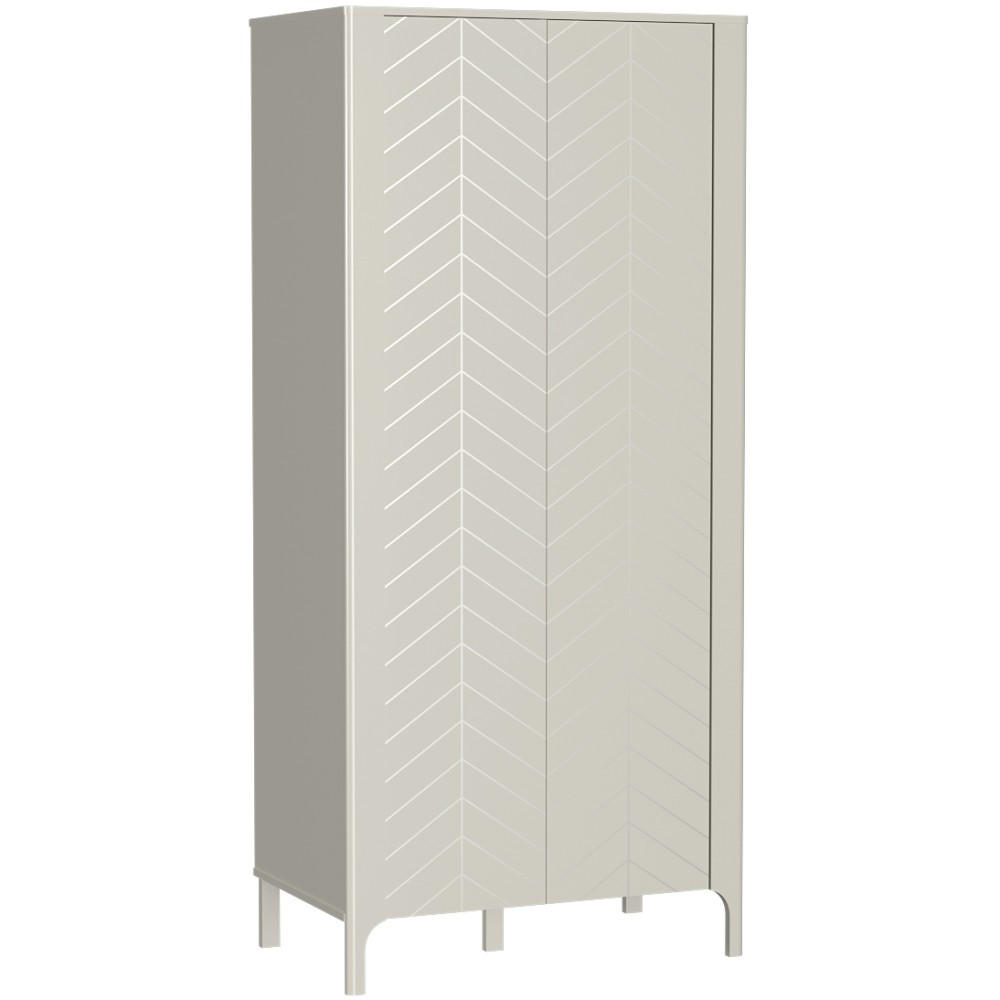 DREHTÜRENSCHRANK Lume mit Kleiderstange und Einlegeböden, kaschmir - Schwarz, Holzwerkstoff (90/197/54.5cm) - Beautysofa