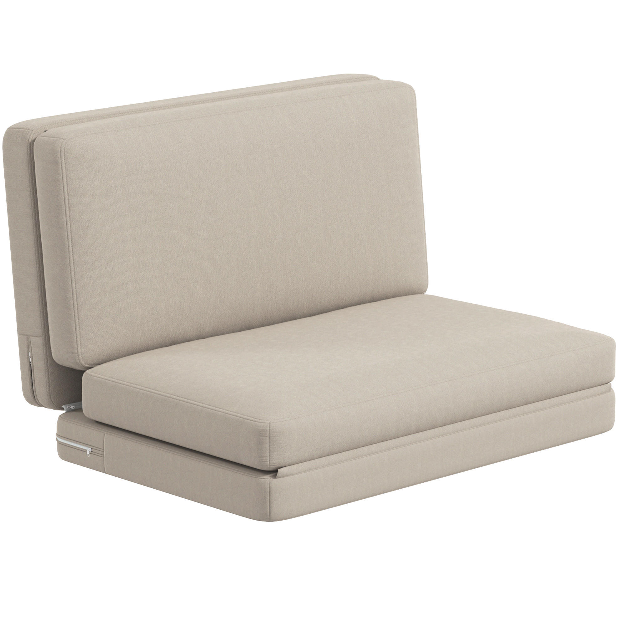 SCHLAFSOFA 120/275 cm Liegefläche in Beige – faltbar und platzsparend - Beige, Textil (120/10/275cm) - BEAOK