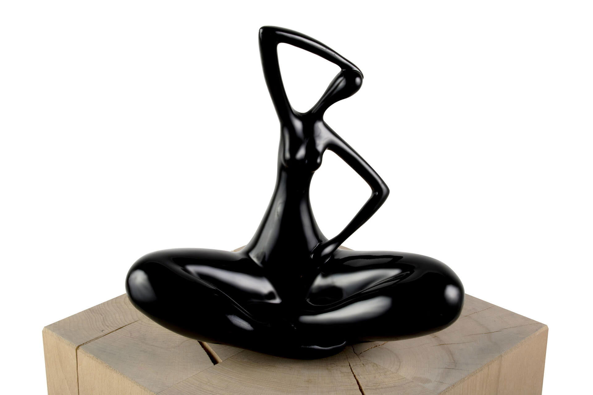 SKULPTUR Schwarz 25/28 cm - Schwarz, Stein (25/28/13cm) - KUNSTLOFT