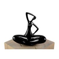 SKULPTUR Schwarz 25/28 cm - Schwarz, Stein (0.92/28/13cm) - KUNSTLOFT