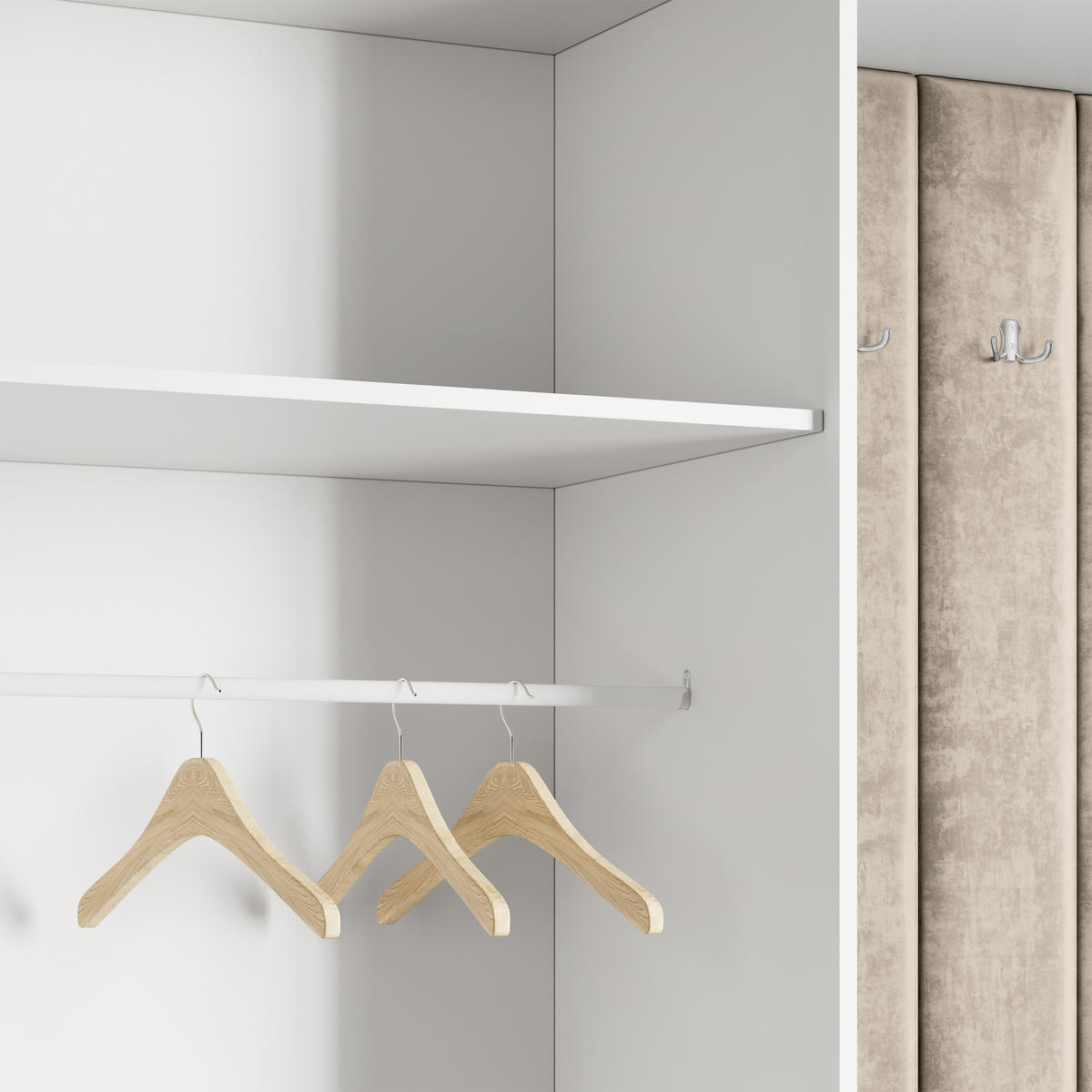 GARDEROBENSCHRANK REMA 150/240/60 cm Modern Kaschmir - Kaschmir, Holzwerkstoff (150/240/60cm) - MASSENO