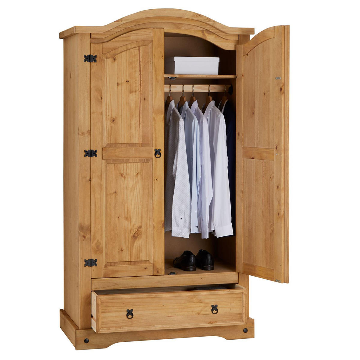 KLEIDERSCHRANK SALSA - Naturfarben, Holz (103/188/57cm) - CARO-Möbel